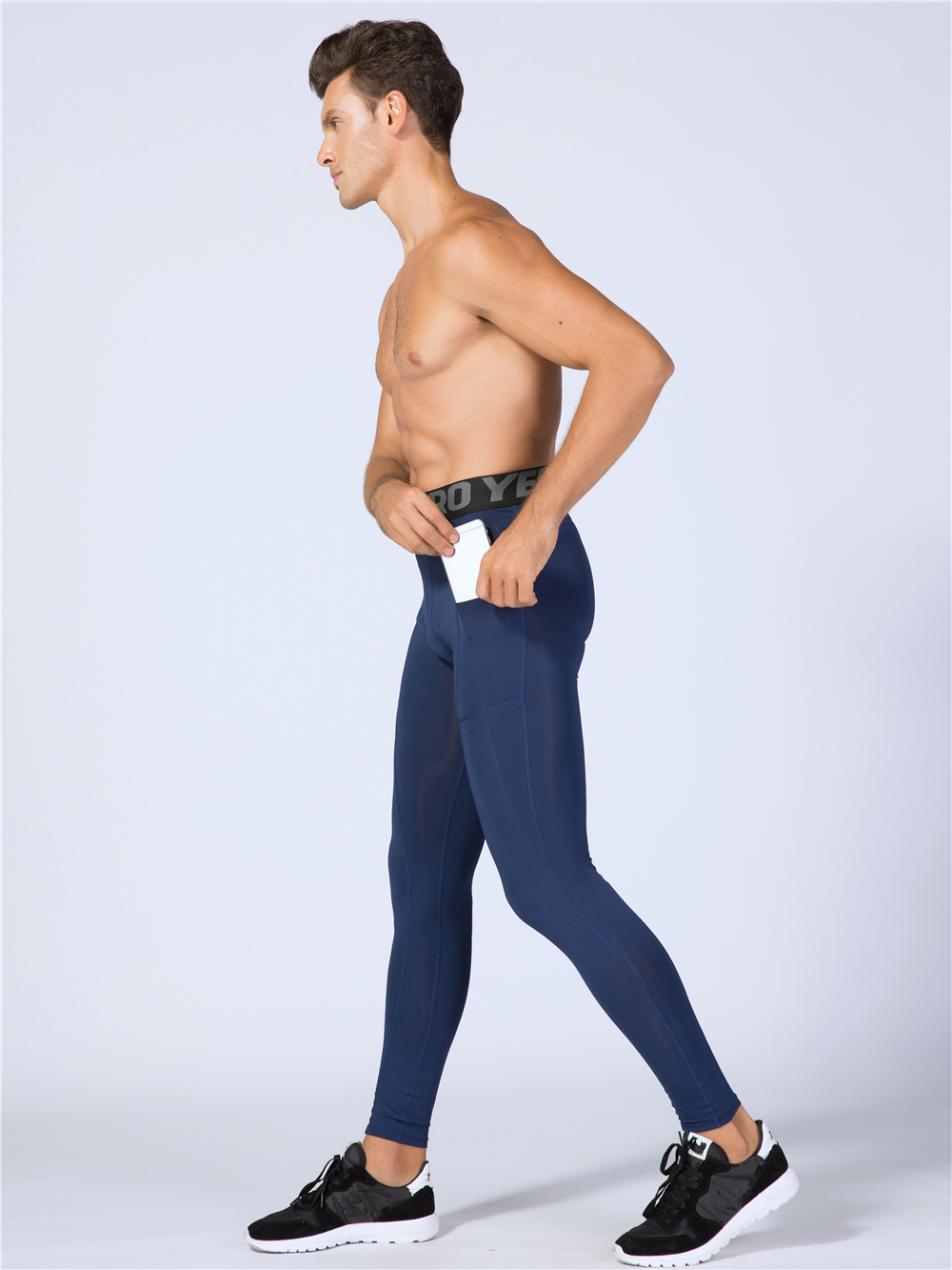 Phone Pocket Elastic Fitness Men's Leggings