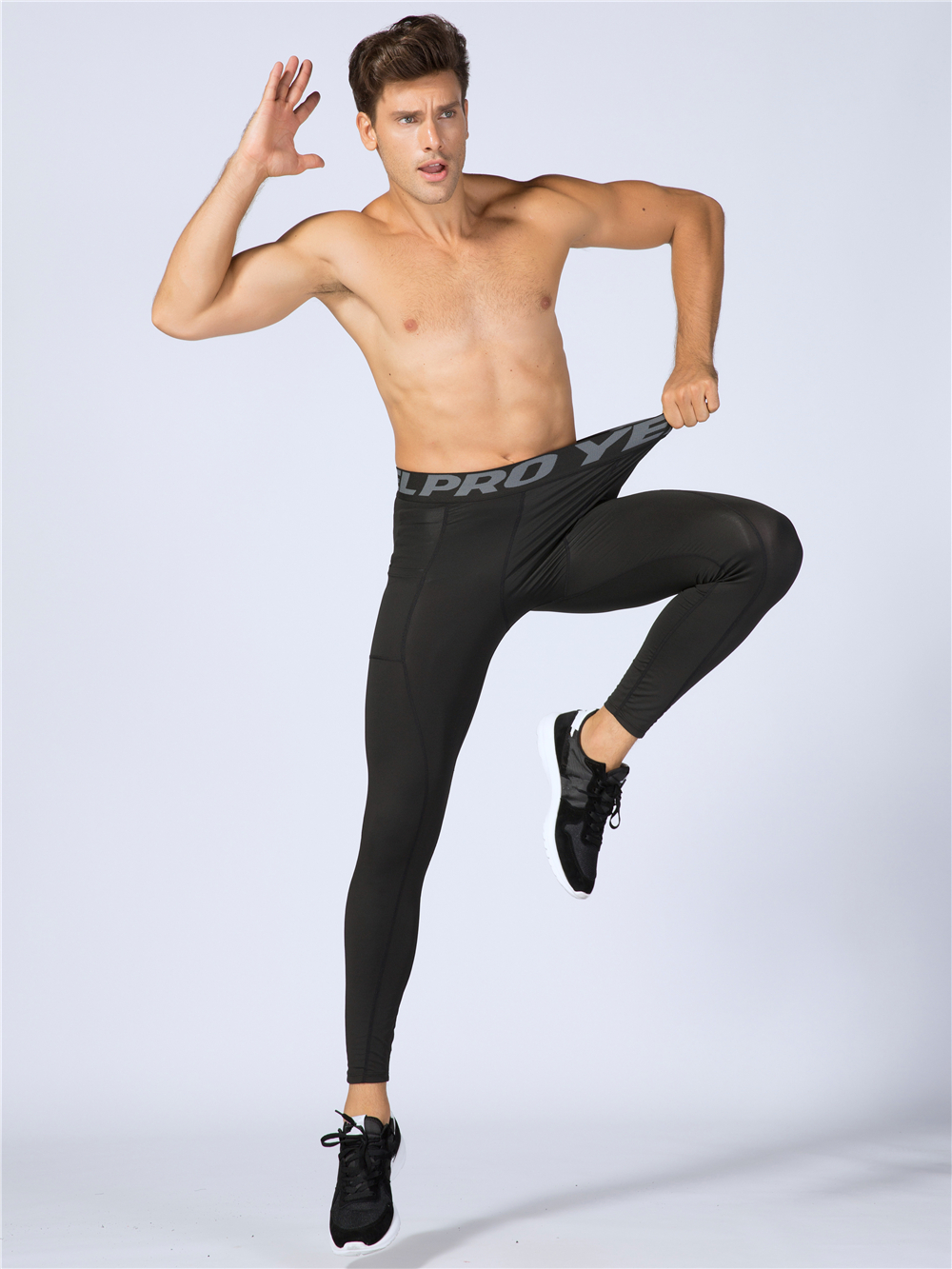 Phone Pocket Elastic Fitness Men's Leggings